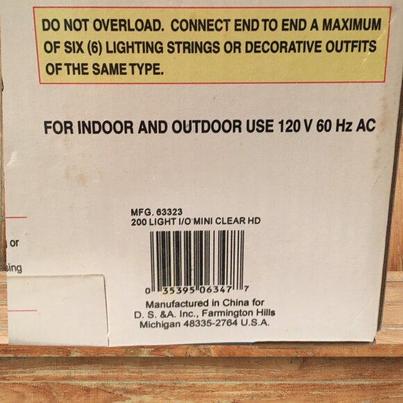 Christmas Light Set 200 Count Heavy Duty Indoor/Outdoor Clear String-to-String - Picture 8 of 11